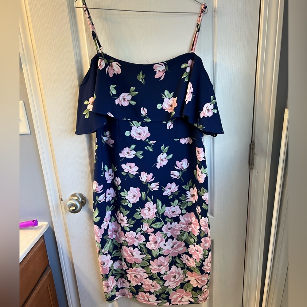 Navy blue and pink floral Premier Armour dress